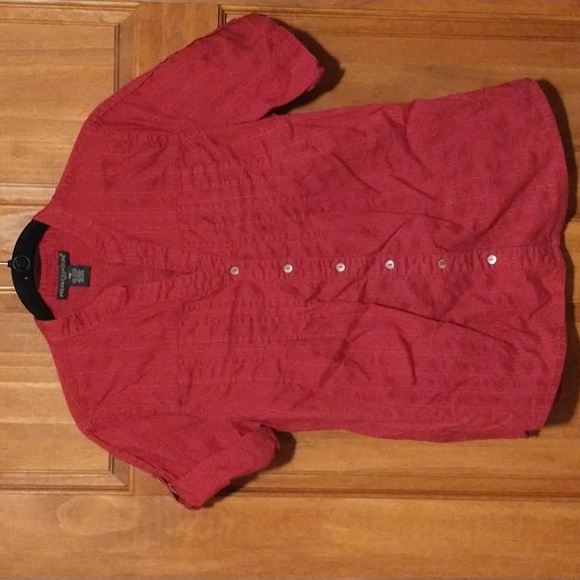 Prestwick & Moore woman's size MP adjustable short sleeve cotton button up - Picture 6 of 9